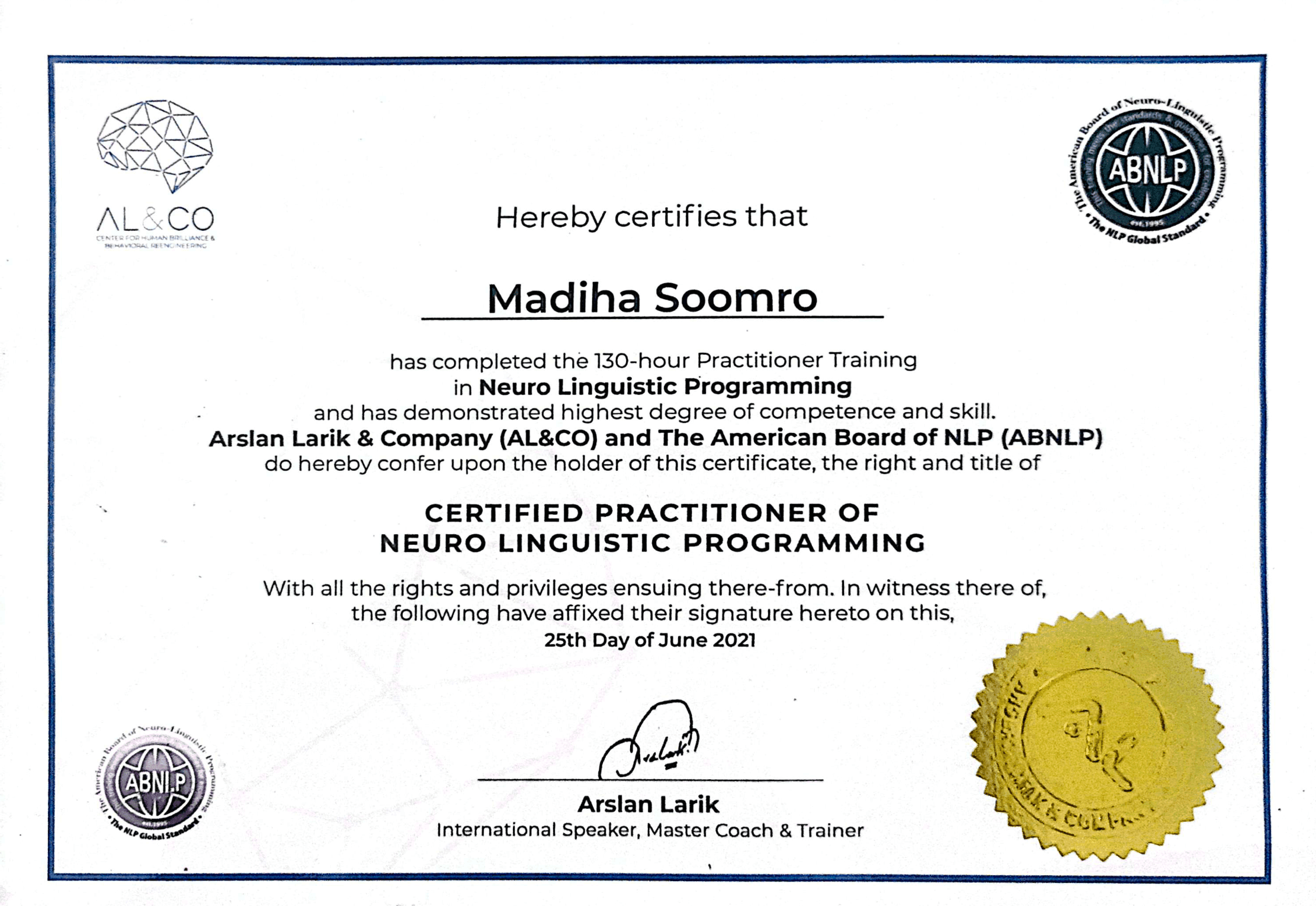 Certified NLP Coach